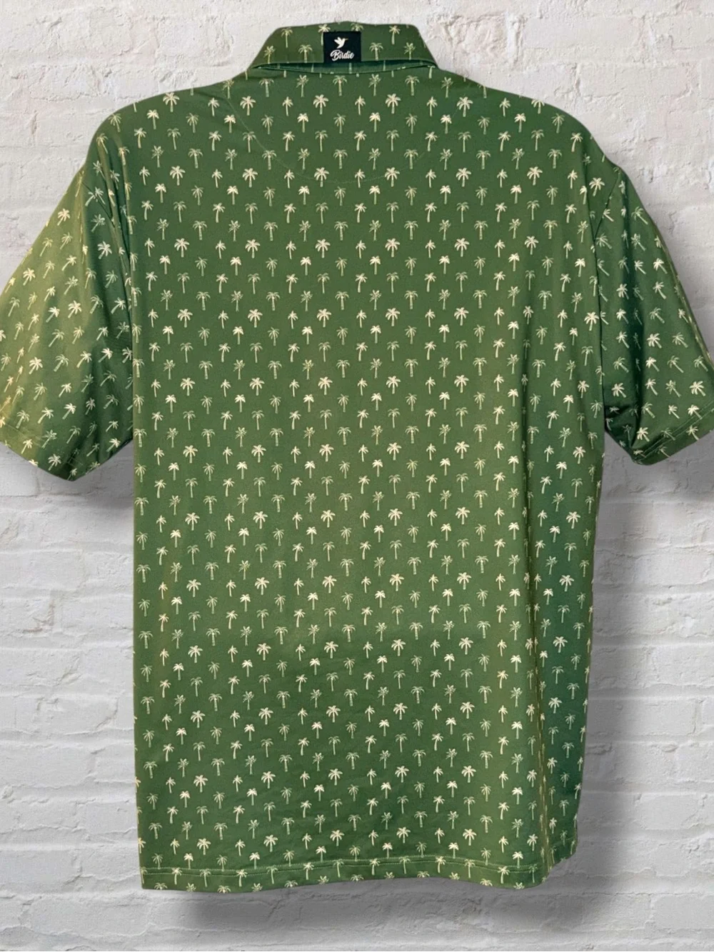 Birdie Threads Men’s Golf Polo Shirt L Green Palm Tree Print Performance - Picture 4 of 9